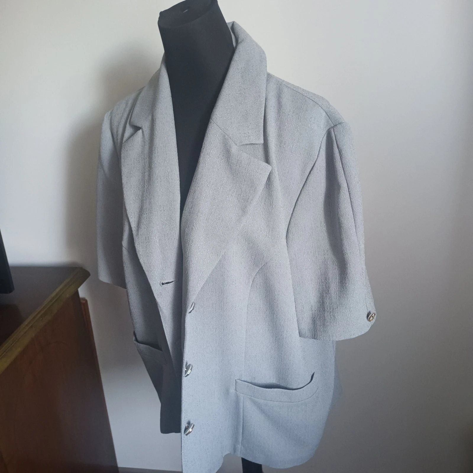 Pastel grijze blauwe blazer maat 52 – photo 3